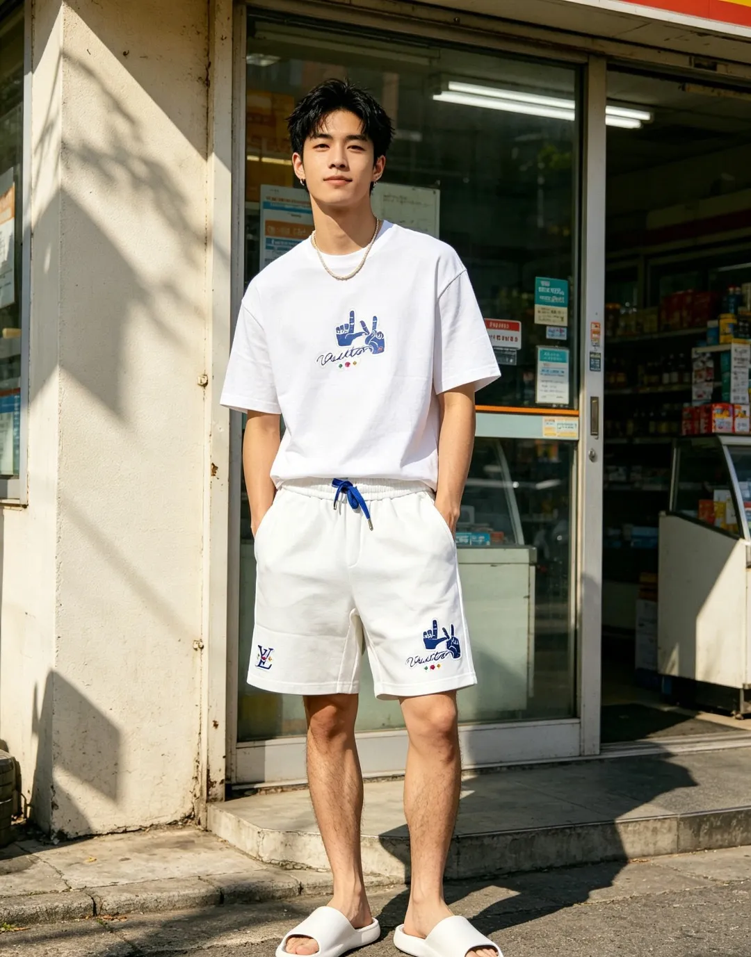 Louis Vuitton/Louis Vuitton 26ss LV gesture letter print shorts